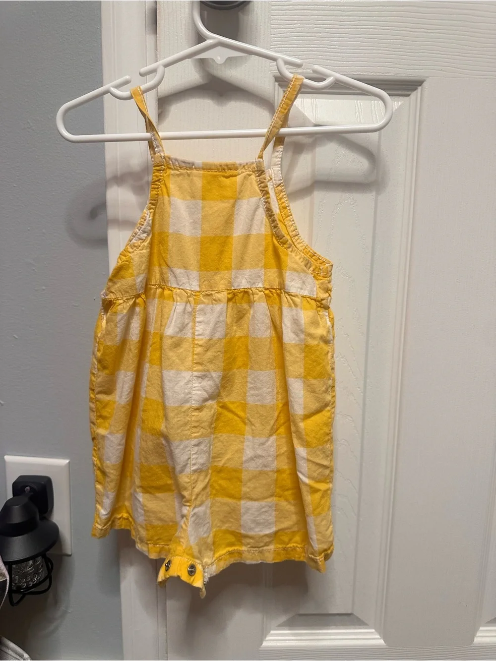 Carter's Yellow and White Gingham Girls' Romper